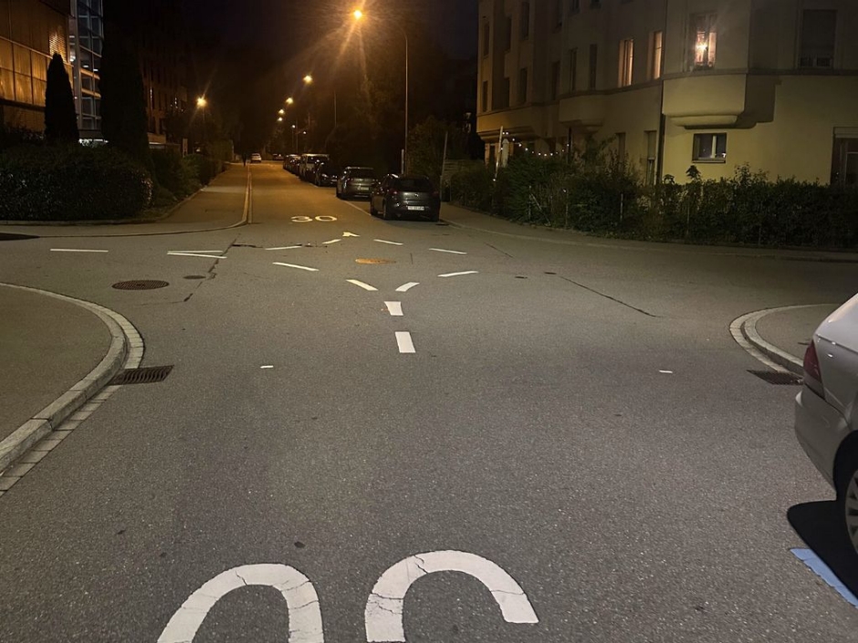 Unfallstelle an der Verzweigung D&uuml;rrenmatt-/Salisstrasse